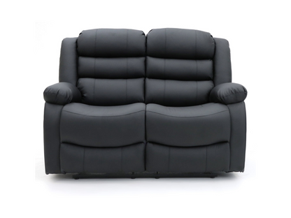 Sorrentino 2 Seater Recliner Sofa Black Aire Leather