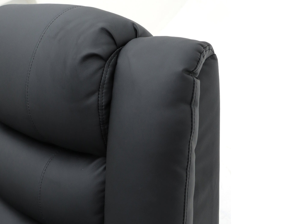 Sorrentino 2 Seater Recliner Sofa Black Aire Leather