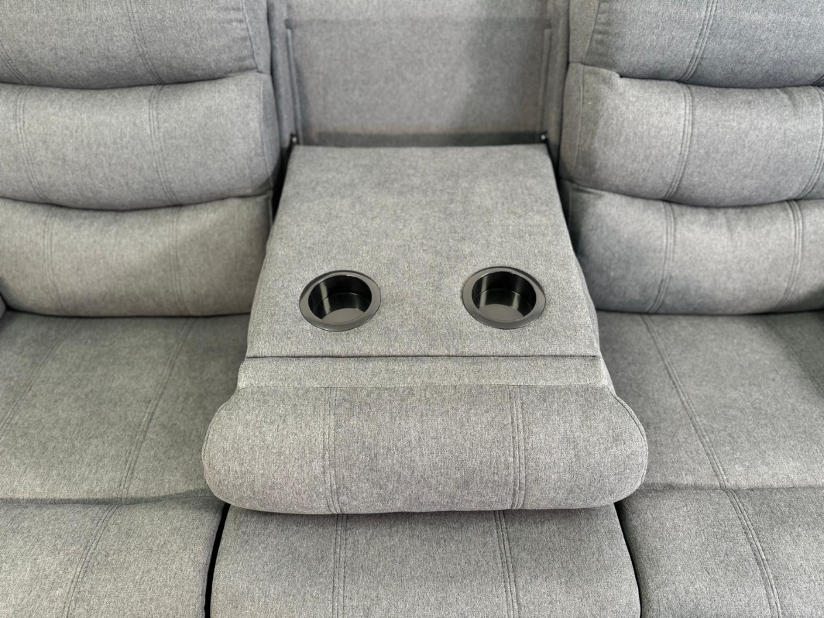 Classic Recliner Sofa Set 3+2 Manual Grey Fabric