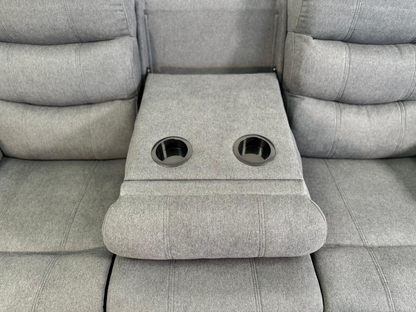 Classic Recliner Sofa Set 3+2 Manual Grey Fabric