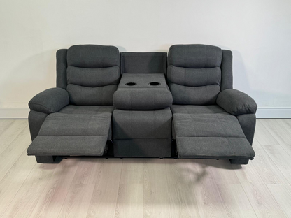 Classic Recliner Sofa Set 3+2 Manual Grey Fabric