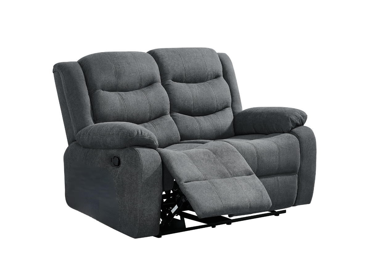 Classic 2 Seater Recliner Sofa Manual Fabric Grey