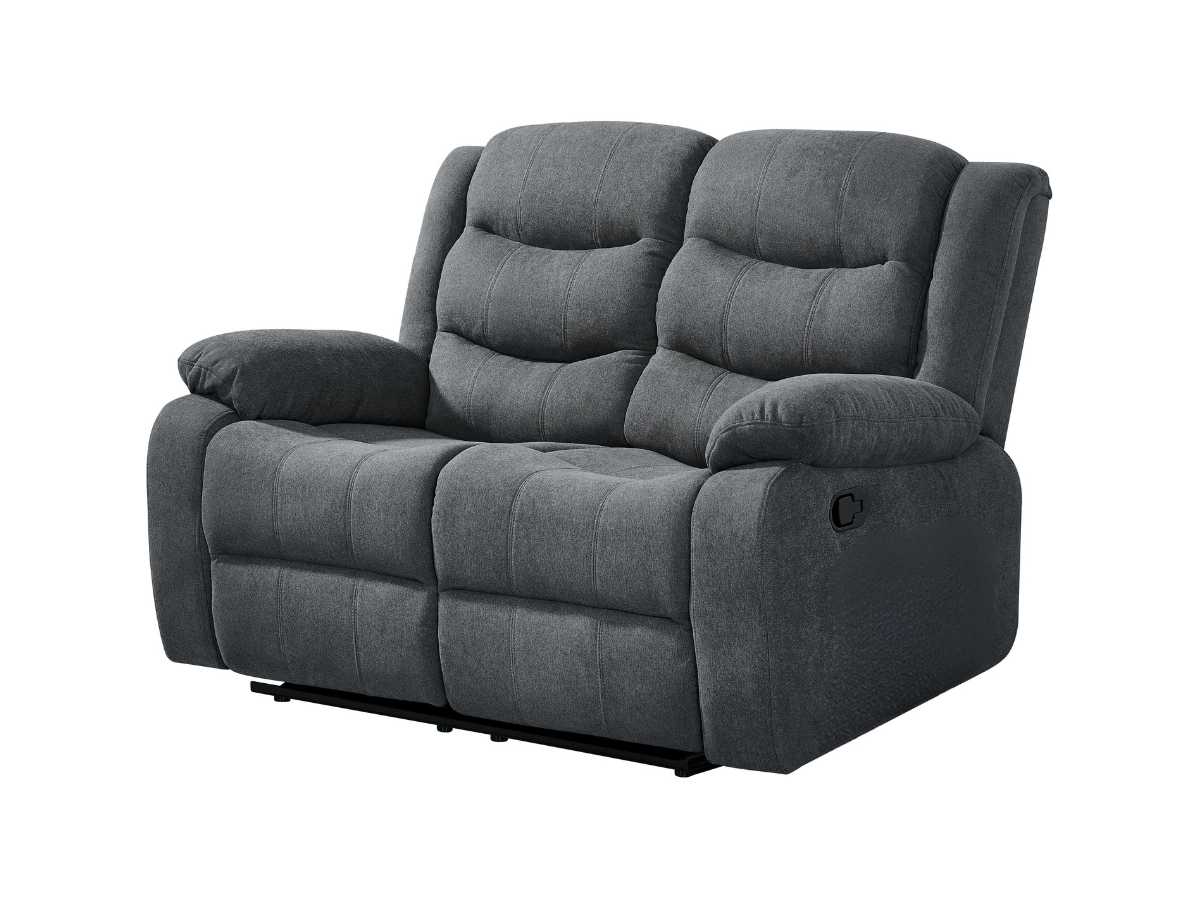 Classic 2 Seater Recliner Sofa Manual Fabric Grey