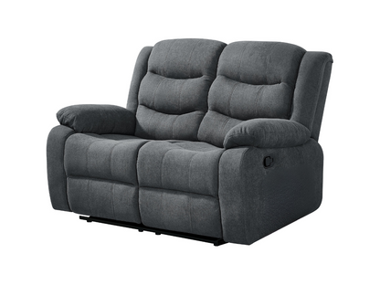 Classic 2 Seater Recliner Sofa Manual Fabric Grey