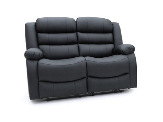 Sorrentino 2 Seater Recliner Sofa Black Aire Leather