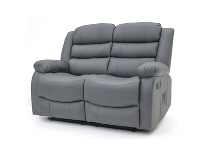 Sorrentino 2 Seater Reclining Sofa Grey Aire Leather
