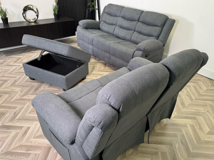 Sorrentino Storage Ottoman Grey Chenille