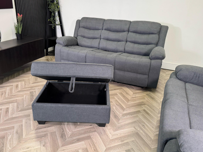 Sorrentino Storage Ottoman Grey Chenille