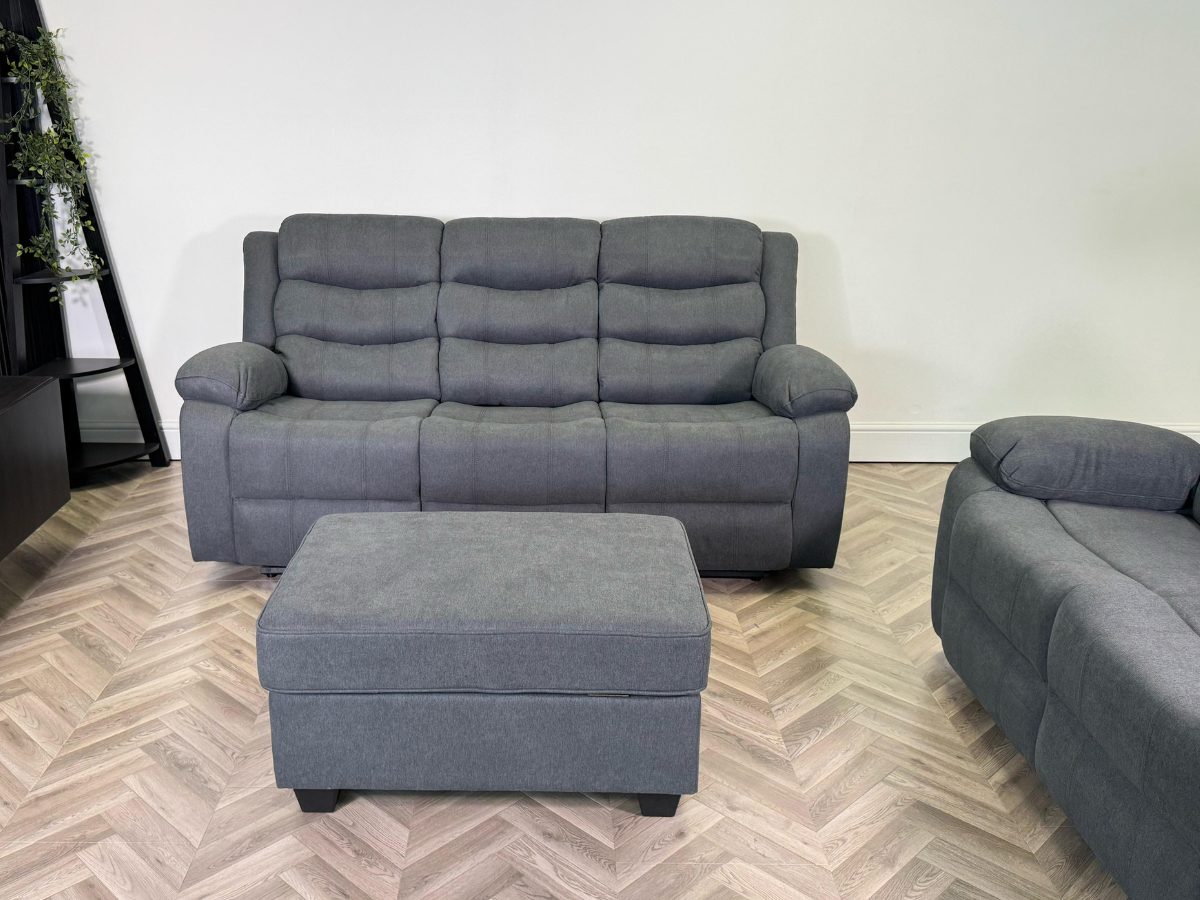 Sorrentino Storage Ottoman Grey Chenille