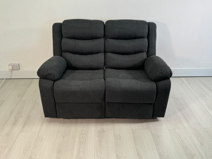 Classic 2 Seater Recliner Sofa Manual Fabric Grey