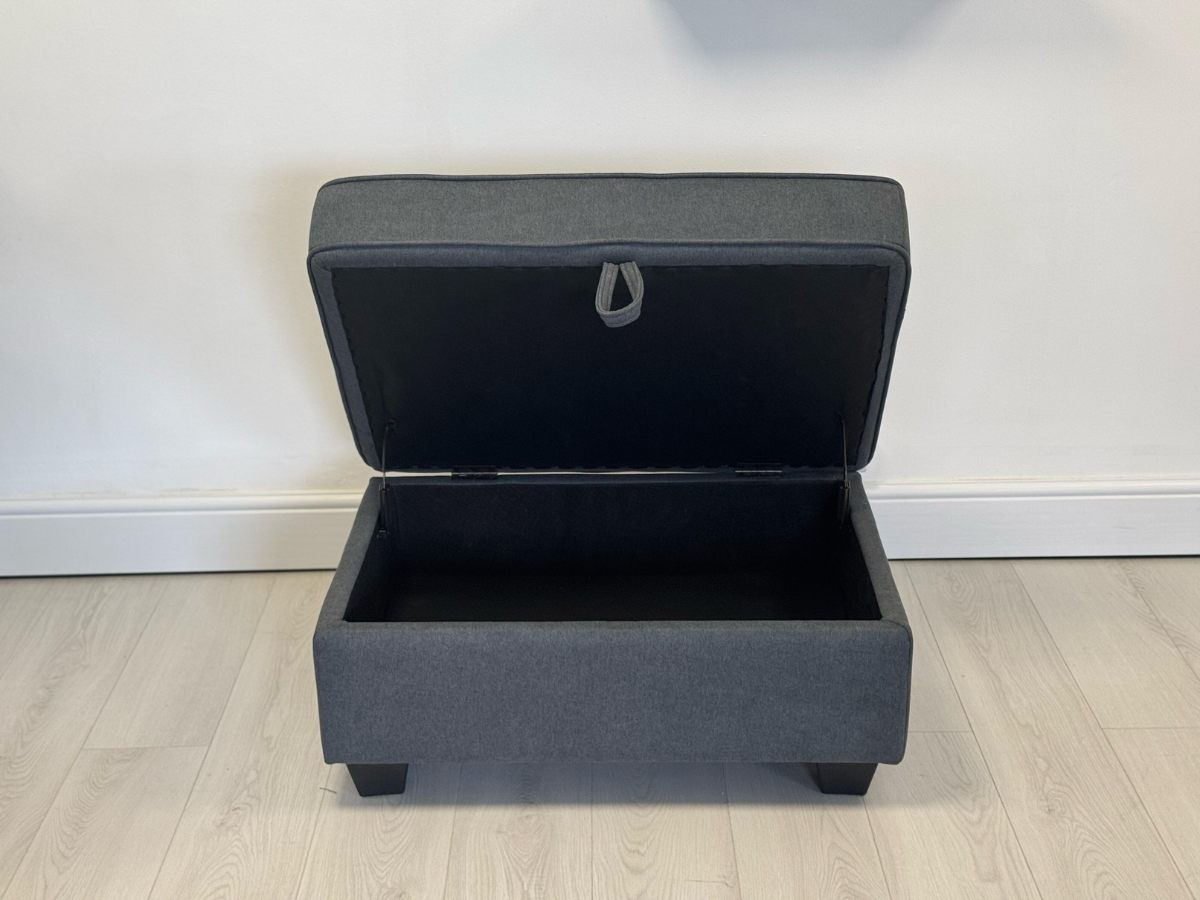 Naples Storage Ottoman Grey Chenille