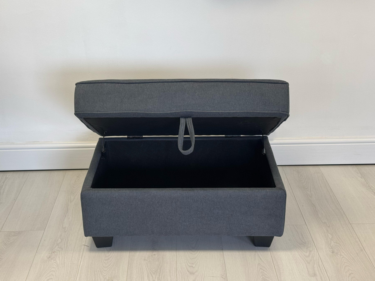 Naples Storage Ottoman Grey Chenille