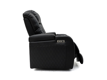 Tech 8 Smart Electric Recliner Armchair Black Aire Leather