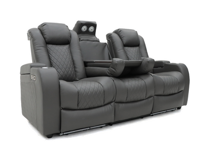 Tech 8 Smart 3+2+1 Electric Recliner Sofa Set Grey Aire Leather