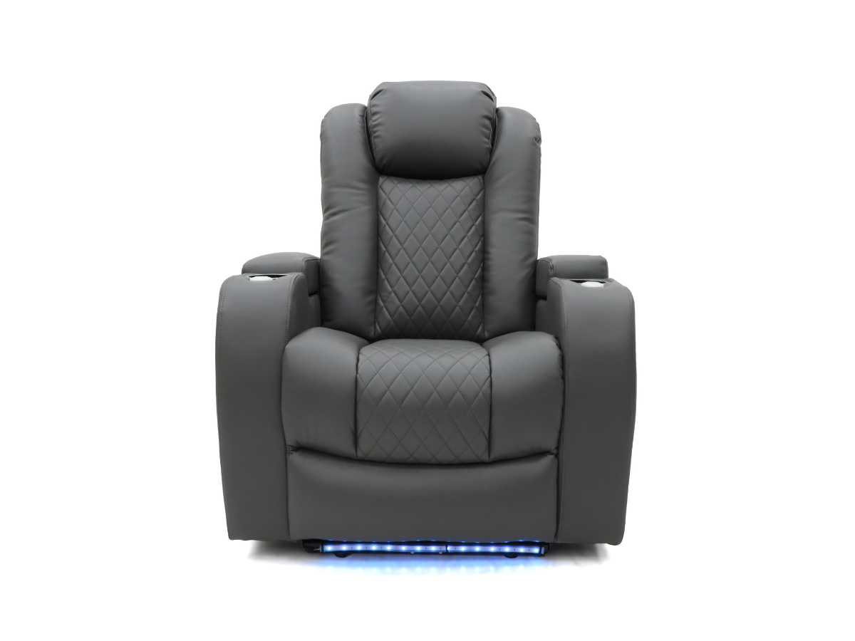 Tech 8 Smart 3+2+1 Electric Recliner Sofa Set Grey Aire Leather