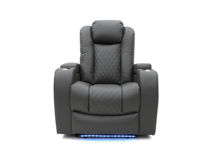 Tech 8 Smart 3+2+1 Electric Recliner Sofa Set Grey Aire Leather