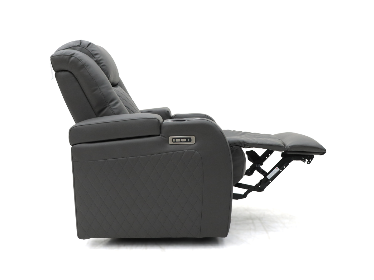 Tech 8 Smart 3+2+1 Electric Recliner Sofa Set Grey Aire Leather