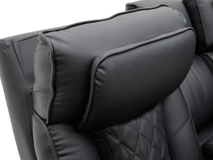 Tech 11 Smart 3+2+1 Electric Recliner Sofa Set Black Aire Leather