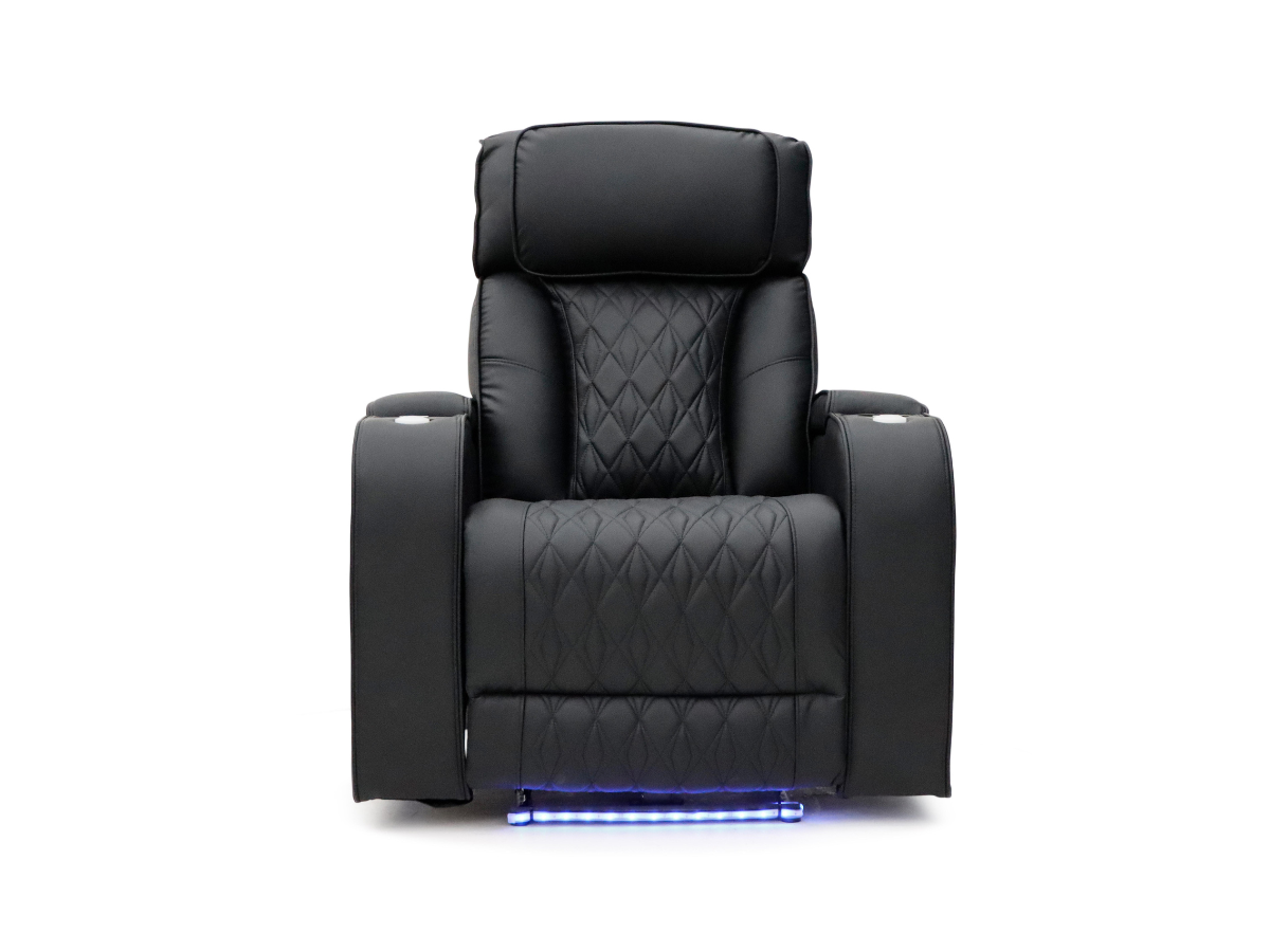 Tech 11 Smart 3+2+1 Electric Recliner Sofa Set Black Aire Leather