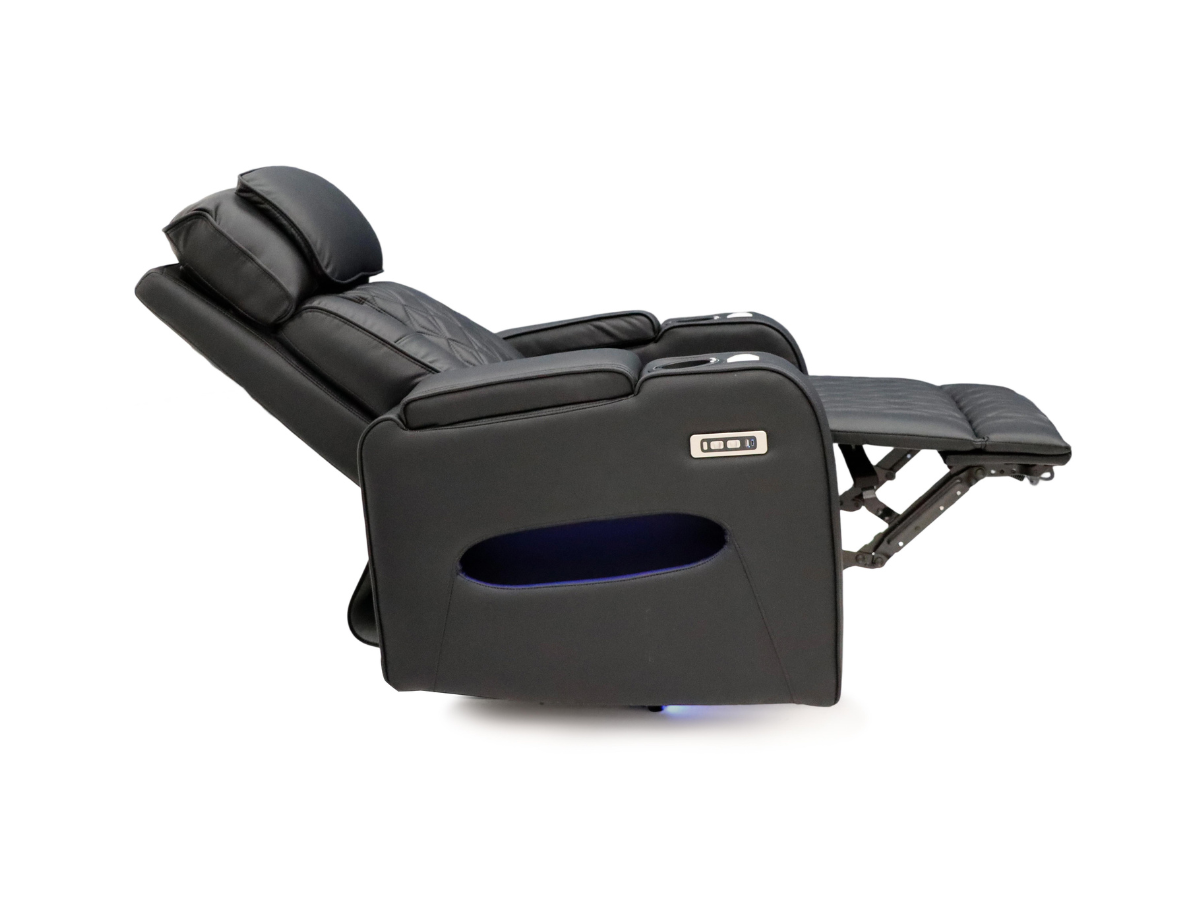 Tech 11 Smart 3+2+1 Electric Recliner Sofa Set Black Aire Leather