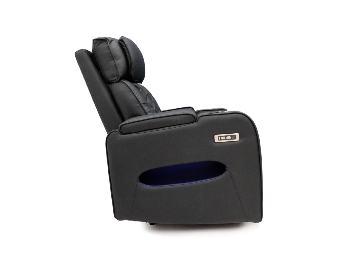 Tech 11 Smart 3+2+1 Electric Recliner Sofa Set Black Aire Leather