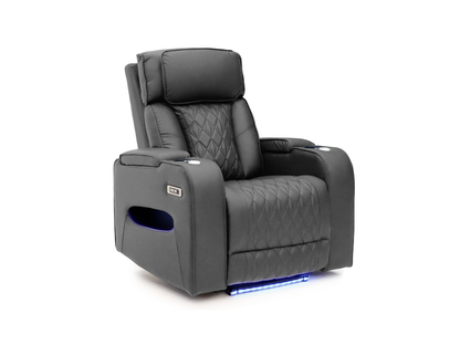 Tech 11 Smart Grey Electric Recliner Sofa Set 3+2+1 Aire Leather