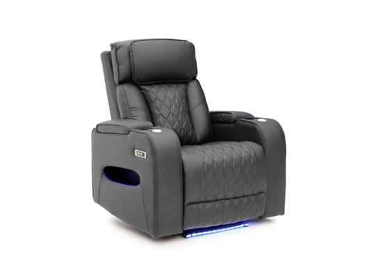 Tech 11 Smart Grey Electric Recliner Chair Aire Leather