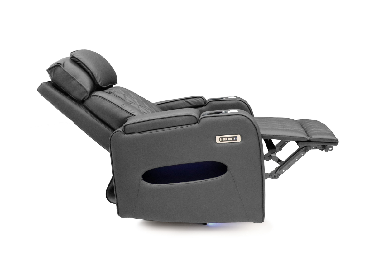 Tech 11 Smart Grey Electric Recliner Chair Aire Leather