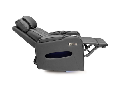 Tech 11 Smart Grey Electric Recliner Chair Aire Leather