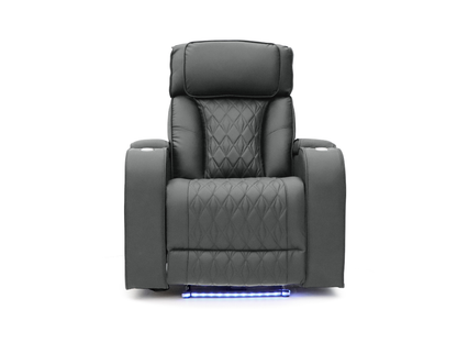 Tech 11 Smart Grey Electric Recliner Chair Aire Leather