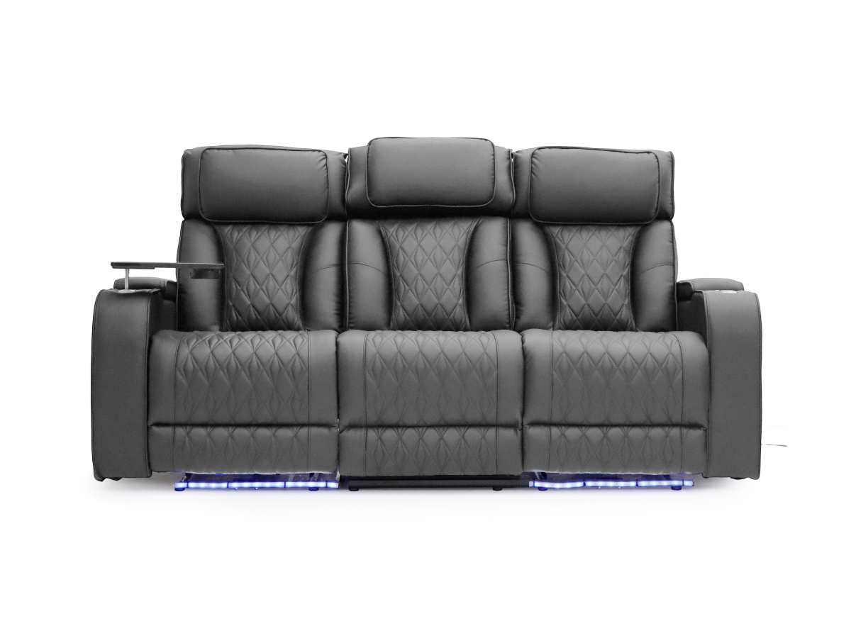 Tech 11 Smart Grey Electric Recliner Sofa Set 3+2 Aire Leather
