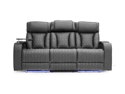 Tech 11 Smart Grey Electric Recliner Sofa Set 3+2 Aire Leather