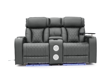 Tech 11 Smart Grey Electric Recliner Sofa Set 3+2 Aire Leather