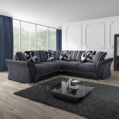 Shanon Corner Sofa Black/Grey, 240cmx240cm, bs101