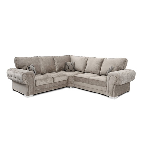 Verona Mink Corner Sofa - Soft Fabric Scatter back Cushions-Sofa For Sale-2C2 Large Couch-sofa set for living room- sofas for living room