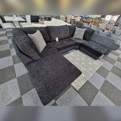 Bishop U Shape Sofa High Back In Black And Cream Colour