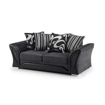 Amazing Sofas 3+2 SHANNON FARROW LARGE SOFA CHENILLE FABRIC GREY (GREY BLACK). Fire resistant as per British Standards, foam filled seats for comfort