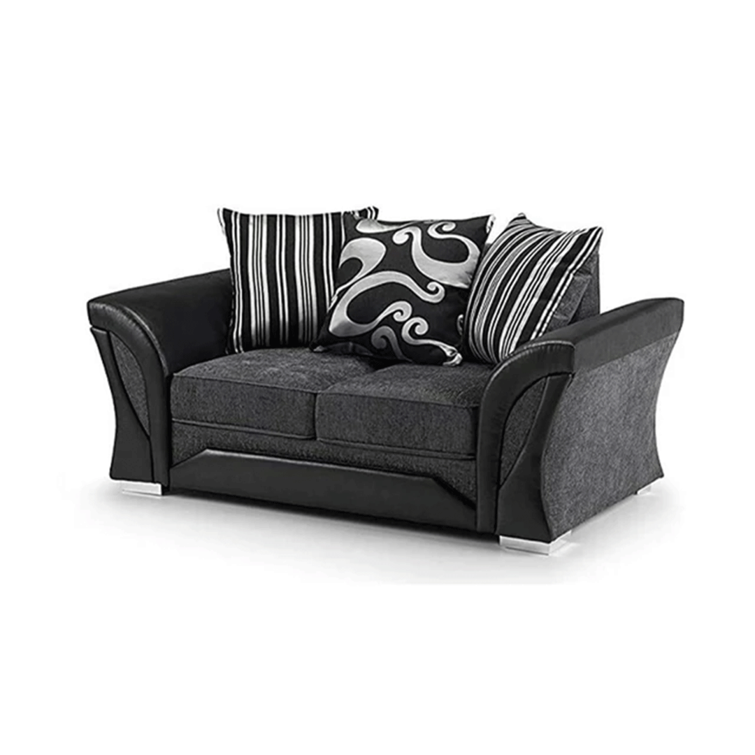 Amazing Sofas 3+2 SHANNON FARROW LARGE SOFA CHENILLE FABRIC GREY (GREY BLACK). Fire resistant as per British Standards, foam filled seats for comfort