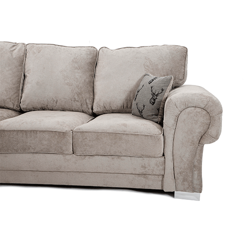 Verona Mink Corner Sofa - Soft Fabric Scatter back Cushions-Sofa For Sale-2C2 Large Couch-sofa set for living room- sofas for living room