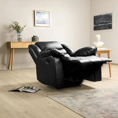 MNS Roma  Leather Recliner Sofa Arm Chair (Black/Grey/Brown)