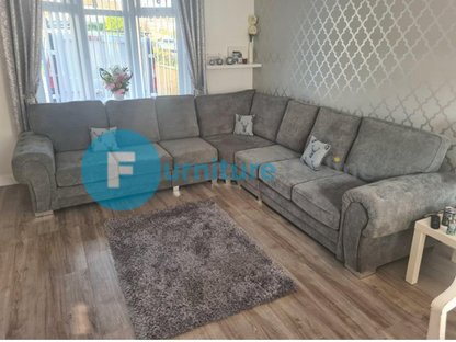 Vegas Corner Sofa 7 Seater Universal  Full Back Grey