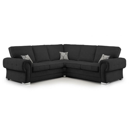 Verona Fullback 5 Seater Black Corner Sofa