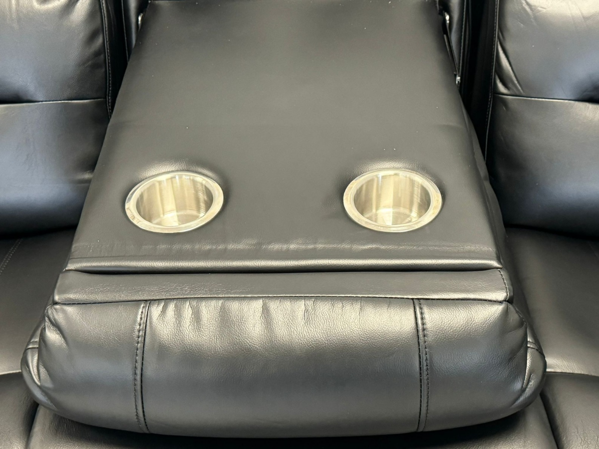 Vinson 3 Seater Electric Recliner Sofa  Black Aire Leather