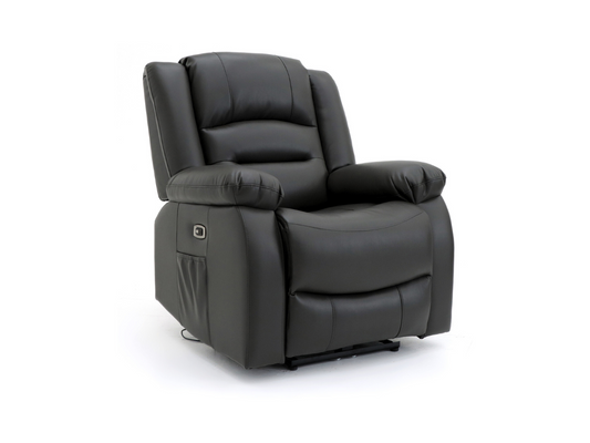 Vinson Electric Recliner Armchair Black Aire Leather