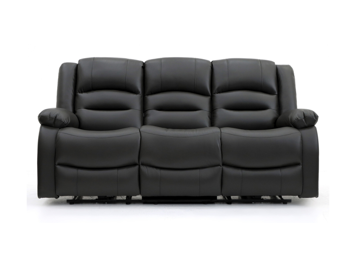 Vinson 3 Seater Electric Recliner Sofa  Black Aire Leather