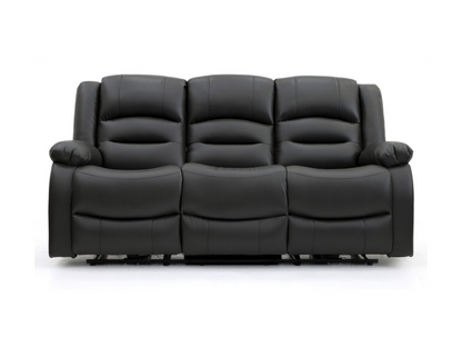 Vinson 3 Seater Electric Recliner Sofa  Black Aire Leather