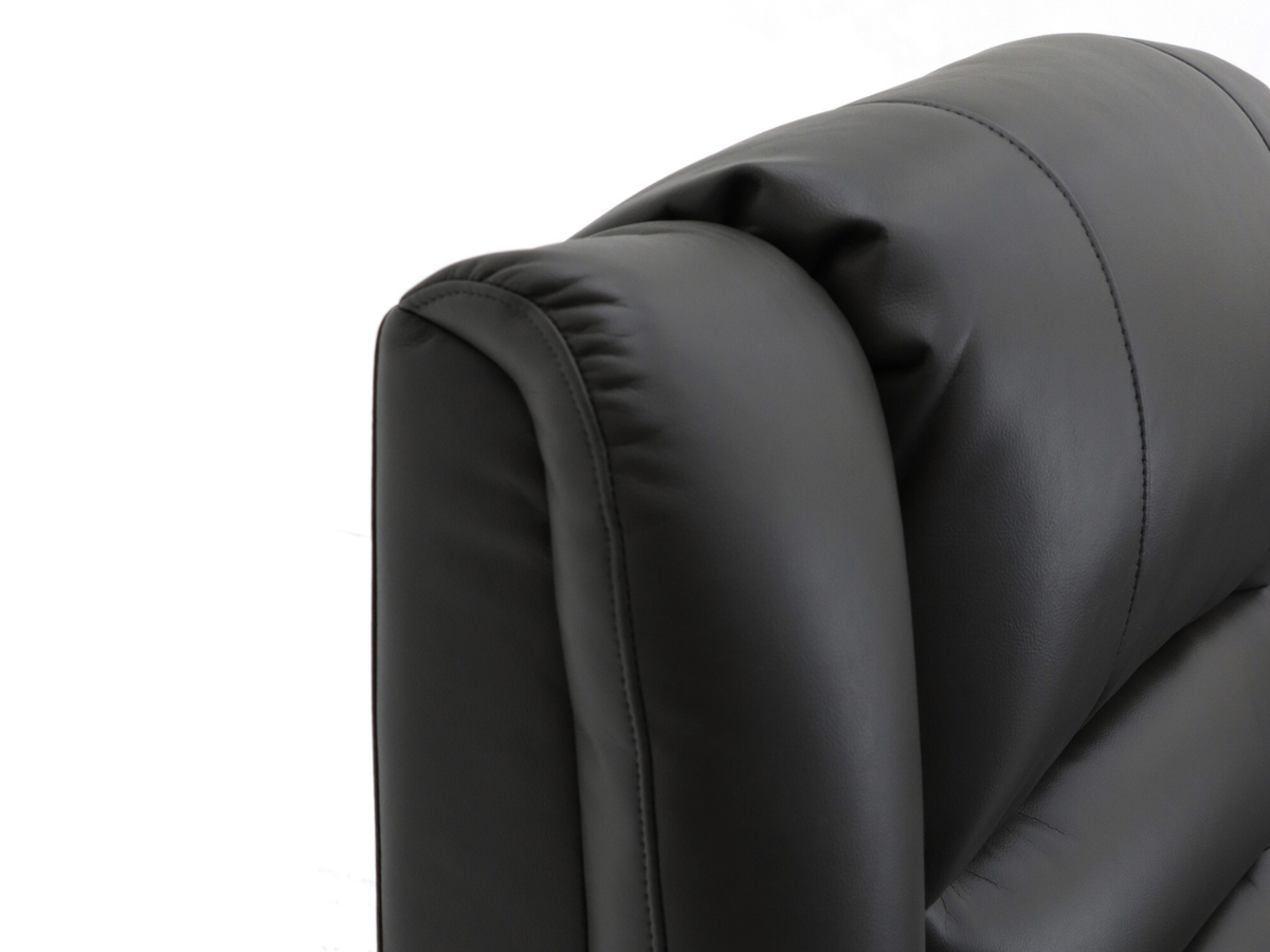 Vinson 3 Seater Electric Recliner Sofa  Black Aire Leather