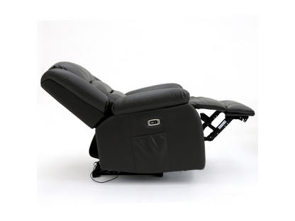Vinson Electric Recliner Armchair Black Aire Leather