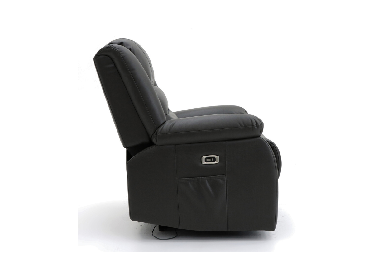 Vinson Electric Recliner Armchair Black Aire Leather