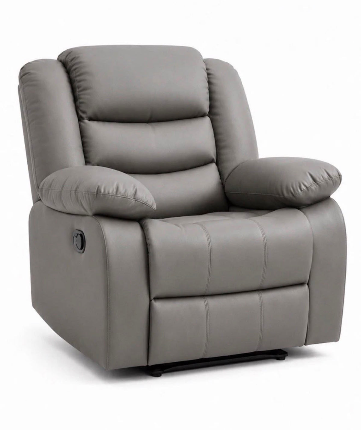 PrimeRoma Leather Recliner Sofa with Cupholders - 3+2 Seater Sofa - Black (3+2 Seater)